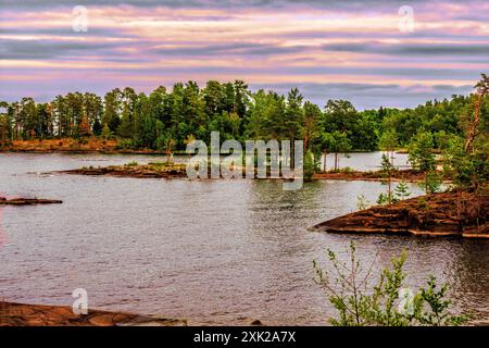 Isole dell'arcipelago Valaam sul lago Ladoga Foto Stock