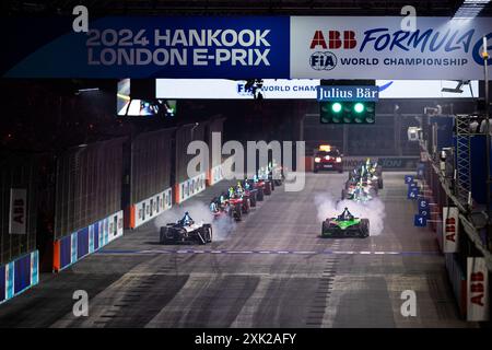 Londra, Royaume University. 20 luglio 2024. Grid durante l'ePrix di Londra 2024 di Hankook, decimo incontro del Campionato Mondiale ABB FIA Formula e 2023-24, sull'Excel London dal 18 al 21 giugno 2024 a Londra, Regno Unito - foto Javier Jimenez/DPPI Credit: DPPI Media/Alamy Live News Foto Stock