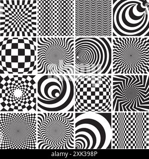 Una raccolta di illusioni ottiche Illustrazione Vettoriale