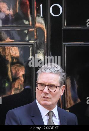 Londra, 19 luglio 2024. Sir Keir Starmer, primo Ministro del Regno Unito, dà il benvenuto a Downing Street a Volodymyr Zelenskyy, Presidente dell'Ucraina Foto Stock