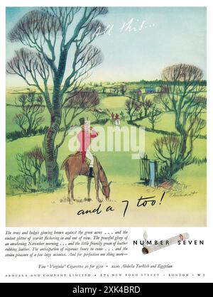 1951 British pubblicità per Abdulla numero sette sigarette. Foto Stock