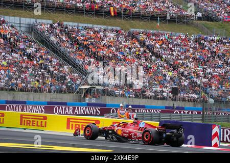 Mogyorod, Ungheria. 20 luglio 2024. Charles Leclerc (MON) - Scuderia Ferrari - Ferrari SF-24 - Ferrari durante il sabato prove libere e qualificazioni, 20 luglio, del Gran Premio d'Ungheria di Formula 1 2024, in programma sul tracciato dell'Hungaroring a Mogyorod, Budapest, Ungheria, dal 19 luglio al 21 luglio 2024 (foto di Alessio De Marco/Sipa USA) credito: SIPA USA/Alamy Live News Foto Stock