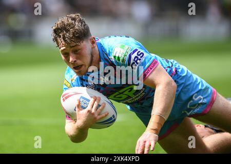 Hull, Inghilterra - 20 luglio 2024 - Rugby League Betfred Super League , Hull FC vs Wigan Warriors al MKM Stadium, Hull, UK Dean Williams Foto Stock