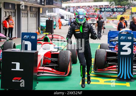 ANTONELLI Andrea Kimi (ita), Prema Racing, Dallara F2 2024, ritratto durante il 9° round del Campionato FIA di Formula 2 2024 dal 19 al 21 luglio 2024 sull'Hungaroring, a Mogyorod, Ungheria Foto Stock