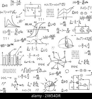 Sfondo tecnico blu scuro disegnato a mano Illustrazione Vettoriale