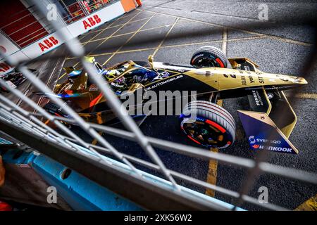 02 VANDOORNE Stoffel (bel), DS Penske, DS e-Tense FE23, azione durante l'Hankook London ePrix 2024, decimo incontro del Campionato Mondiale ABB FIA Formula e 2023-24, sull'Excel London dal 18 al 21 giugno 2024 a Londra, Regno Unito Foto Stock