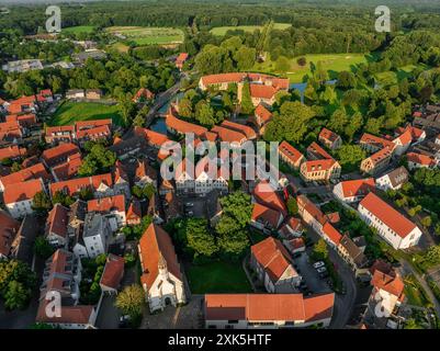 Veduta aerea della città di Steinfurt, nella Renania settentrionale-Vestfalia, Germania Foto Stock