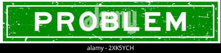 Verde grunge timbro con guarnizione in gomma quadrata su sfondo bianco Illustrazione Vettoriale