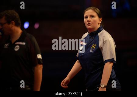 Winter Gardens, Blackpool, Regno Unito. 21 luglio 2024. 2024 Betfred Womens World Matchplay Darts; Katie Sheldon Credit: Action Plus Sports/Alamy Live News Foto Stock