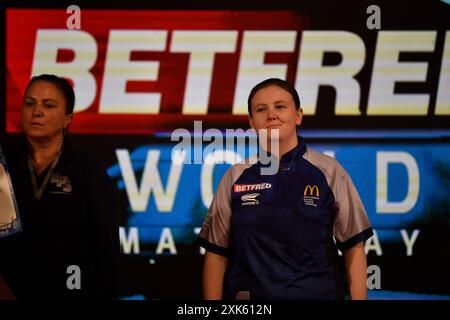 Winter Gardens, Blackpool, Regno Unito. 21 luglio 2024. 2024 Betfred Womens World Matchplay Darts; Katie Sheldon Credit: Action Plus Sports/Alamy Live News Foto Stock