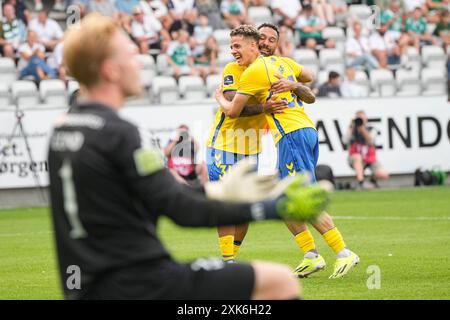 Viborg, Danimarca. 21 luglio 2024. Superliga match tra Viborg FF e Broendby IF all'Energi Viborg Arena domenica 21 luglio 2024. (Foto: Bo Amstrup/Scanpix 2024) credito: Ritzau/Alamy Live News Foto Stock