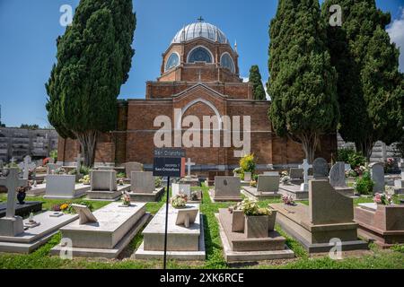 Venezia, Italia - 4 giugno 2024: Cimitero sull'isola di San Michele a Venezia. Foto Stock