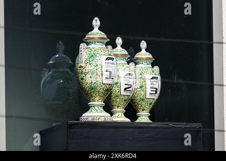 Budapest, Ungheria. 21 luglio 2024. Trofeo di gara ungherese durante il Gran Premio d'Ungheria di Formula 1 2024, 13° round del Campionato del mondo di Formula 1 2024 dal 19 al 21 luglio 2024 sull'Hungaroring, a Mogyorod, Ungheria - Photo Xavi Bonilla/DPPI Credit: DPPI Media/Alamy Live News Foto Stock