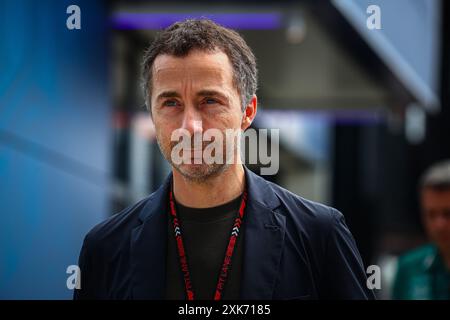 Nicolas Todt, manager di Charles Leclerc, e figlio di Jean Todt, ex presidente della FIA e direttore del team Ferrari, durante il GP d'Ungheria, Budapest 18-21 luglio 2024, campionato del mondo di Formula 1 2024. Foto Stock