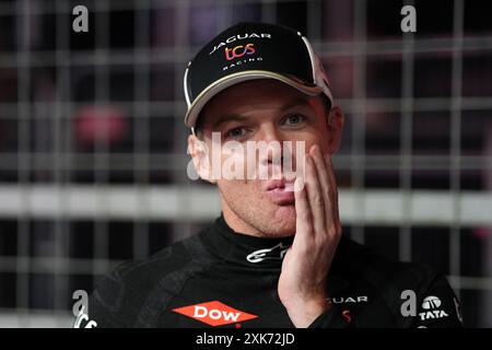 Nick Cassidy di Jaguar TCS Racing il secondo giorno dell'e-Prix di Londra di Hankook 2024 all'Excel Circuit di Londra. Data foto: Domenica 21 luglio 2024. Foto Stock