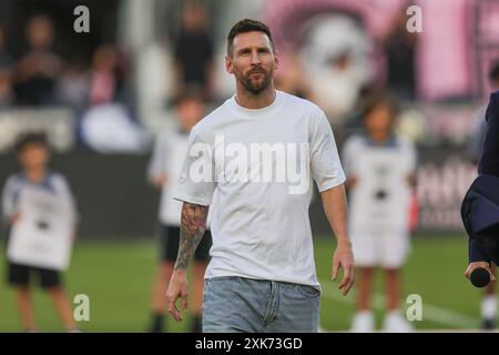 Fort Lauderdale, USA, 20 luglio 2024, Lionel messi all'Inter Miami CF V Chicago FC, partita MLS, foto di Chris Arjoon/American Presswire Foto Stock