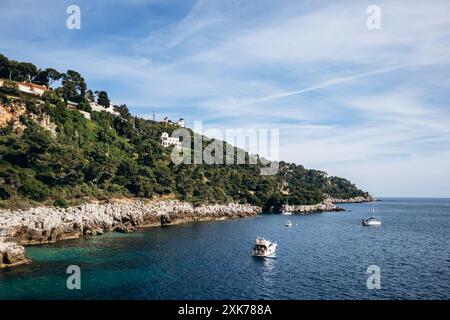 Splendida vista sulla penisola di Saint Jean Cap Ferrat sulla Costa Azzurra Foto Stock