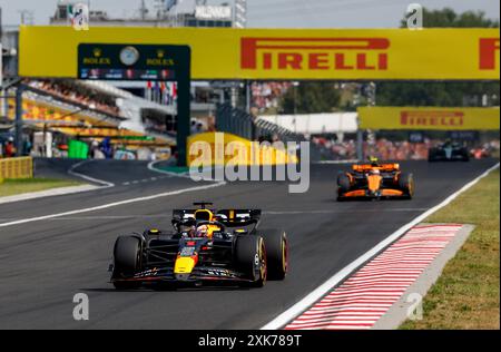 01 VERSTAPPEN Max (nld), Red Bull Racing RB20, azione durante il Gran Premio d'Ungheria di Formula 1 2024, 13° round del Campionato del mondo di Formula 1 2024 dal 19 al 21 luglio 2024 sull'Hungaroring, a Mogyorod, Ungheria Foto Stock