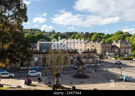 The Crescent, Buxton Thermal Baths, Buxton è una città termale nel Borough di High Peak, Derbyshire, Inghilterra, Regno Unito Foto Stock