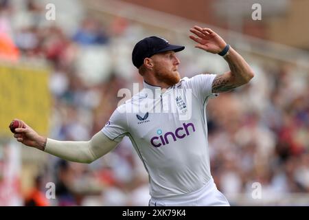 Nottingham, Inghilterra. 21 luglio 2024. L'inglese Ben Stokes durante il Rothesay Men's Second test match giorno 4 tra Inghilterra e Indie occidentali a Trent Bridge. Crediti: Ben Whitley/Alamy Live News Foto Stock