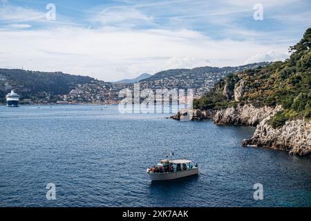 Splendida vista sulla penisola di Saint Jean Cap Ferrat sulla Costa Azzurra Foto Stock