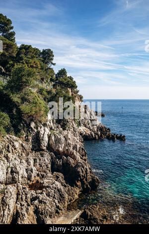 Splendida vista sulla penisola di Saint Jean Cap Ferrat sulla Costa Azzurra Foto Stock