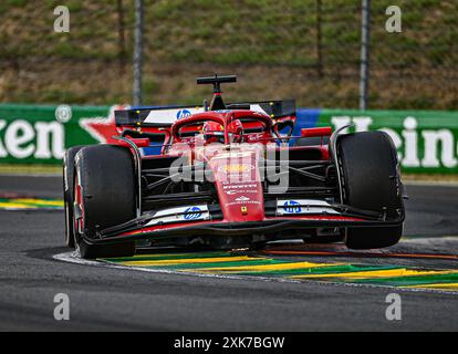 Charles Leclerc (MON) - Scuderia Ferrari - Ferrari SF-24 - Ferrari durante il Raceday di domenica 21 luglio, del Gran Premio d'Ungheria di Formula 1 2024, in programma sul tracciato dell'Hungaroring a Mogyorod, Budapest, Ungheria, dal 19 luglio al 21 luglio 2024 Foto Stock