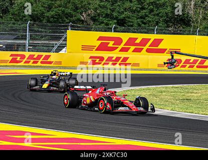 Charles Leclerc (MON) - Scuderia Ferrari - Ferrari SF-24 - Ferrari durante il Raceday di domenica 21 luglio, del Gran Premio d'Ungheria di Formula 1 2024, in programma sul tracciato dell'Hungaroring a Mogyorod, Budapest, Ungheria, dal 19 luglio al 21 luglio 2024 Foto Stock