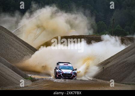 , Affrontano il 3° giorno del RaceDuring FIA World Rally Championship WRC Tet Rally Lettonia 2024 21 luglio riga Lettonia Foto Stock