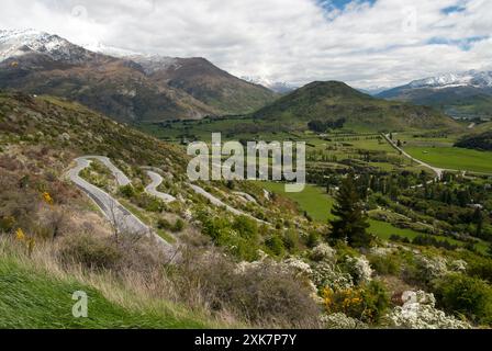 Giunzione freccia Arrowtown bacino Wakatipu vicino a Queenstown Isola del Sud della Nuova Zelanda Foto Stock