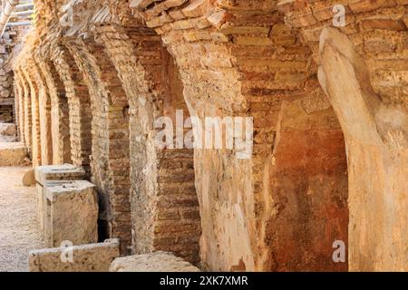 Resti di terme di Odessos romana antica, nella città di Varna, sulla costa del Mar Nero della Bulgaria Foto Stock