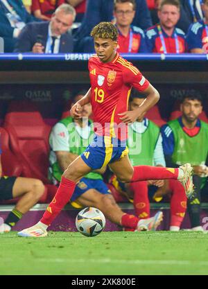 Lamine Yamal, ESP 19 nella partita di semifinale SPAGNA, Francia. , . Il 9 luglio 2024 a Monaco, Germania. Fotografo: ddp Images/STAR-Images credito: ddp media GmbH/Alamy Live News Foto Stock