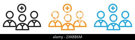 Gruppo pacchetto pacchetto pacchetto pacchetto pacchetto o collezione con logo dell'icona del team medico Illustrazione Vettoriale