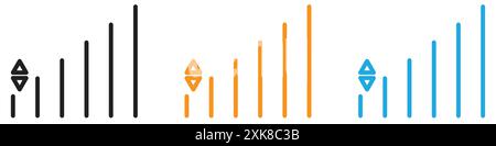 Insieme di logo vettoriale dell'icona del segnale o gruppo di pacchetti Illustrazione Vettoriale
