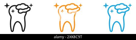 set di logo vettoriale icona pulizia denti o gruppo pacchetto Illustrazione Vettoriale