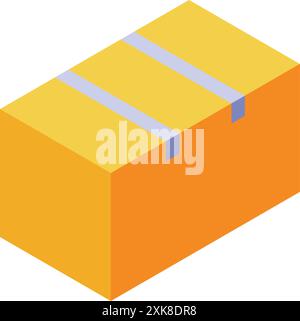 Scatola di cartone sigillata con nastro adesivo, creando un pacchetto sicuro per la spedizione o lo stoccaggio Illustrazione Vettoriale