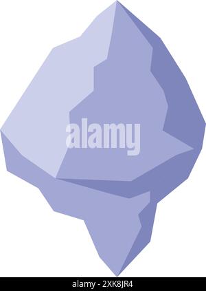 Grande iceberg frastagliato che galleggia su un corpo idrico, rappresentando gli effetti del cambiamento climatico Illustrazione Vettoriale