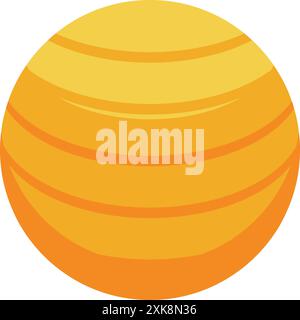 Pianeta giallo con un'atmosfera che ruota nel sistema solare Illustrazione Vettoriale