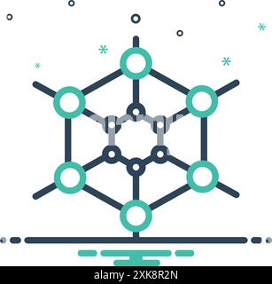 Icona per polimero, molecola Illustrazione Vettoriale