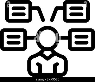 Il project manager gestisce più progetti contemporaneamente, garantendo un flusso di lavoro fluido e un'efficienza ottimale Illustrazione Vettoriale