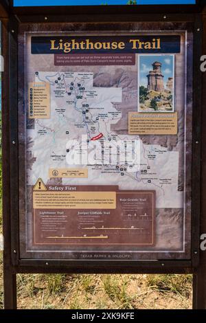 Palo duro Canyon SP, Texas, Stati Uniti - 18 settembre 2022: Sentiero del faro Foto Stock