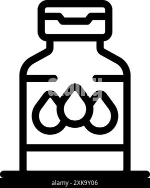 Semplice icona a forma di contorno in grassetto che rappresenta un flacone contenente spray nasale Illustrazione Vettoriale