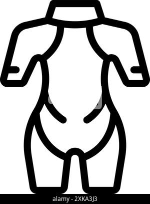 Profilo nero che mostra il design di una tuta da triathlon donna Illustrazione Vettoriale