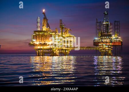 Produzione di petrolio al largo del Golfo del Messico Foto Stock