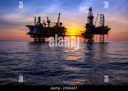 Produzione di petrolio al largo del Golfo del Messico Foto Stock