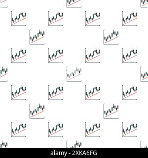 Candlestick Form Vector Cryptocurrency Trading Concept colorato pattern senza cuciture Illustrazione Vettoriale