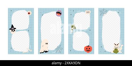 Heppy Halloween Social Media Story and Post Illustrazione Vettoriale