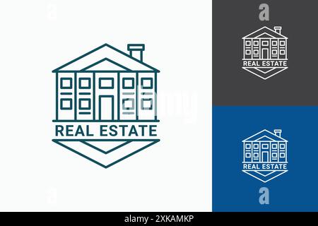 Logo immobiliare Premium. Simbolo dell'icona linea Home. Illustrazione Vettoriale