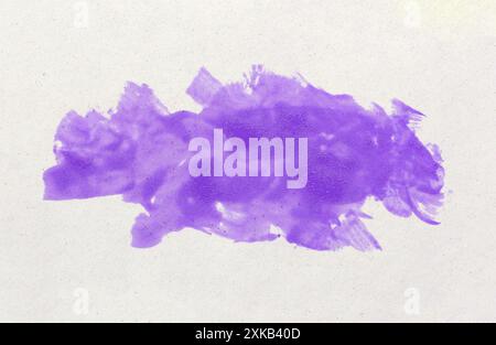 pennello per utenti di acquerelli viola chiaro con disegno a mano isolato su sfondo bianco su carta artistica, sfondo blu acquerello di pittura artistica a mano. Foto Stock