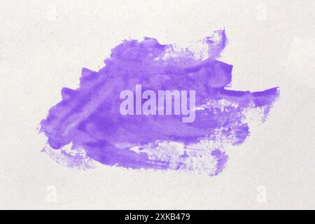 pennello per utenti di acquerelli viola chiaro con disegno a mano isolato su sfondo bianco su carta artistica, sfondo blu acquerello di pittura artistica a mano. Foto Stock